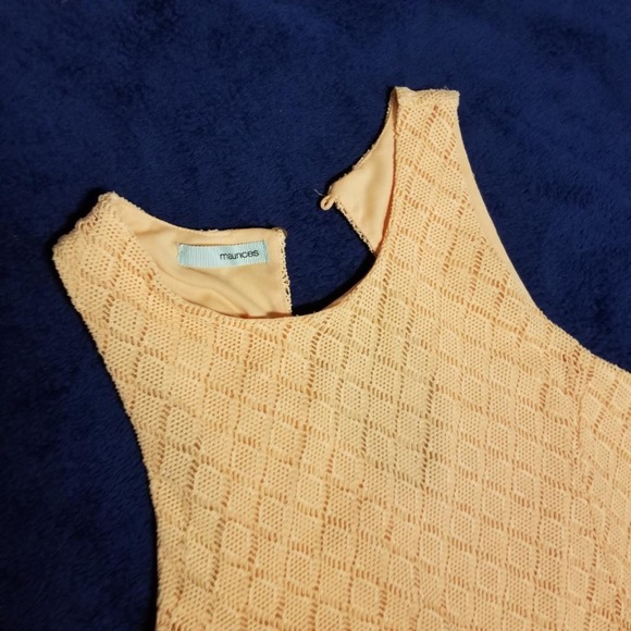 Maurices Peach Sleeveless Skater A-Line Dress Lace Overlay - Picture 5 of 10